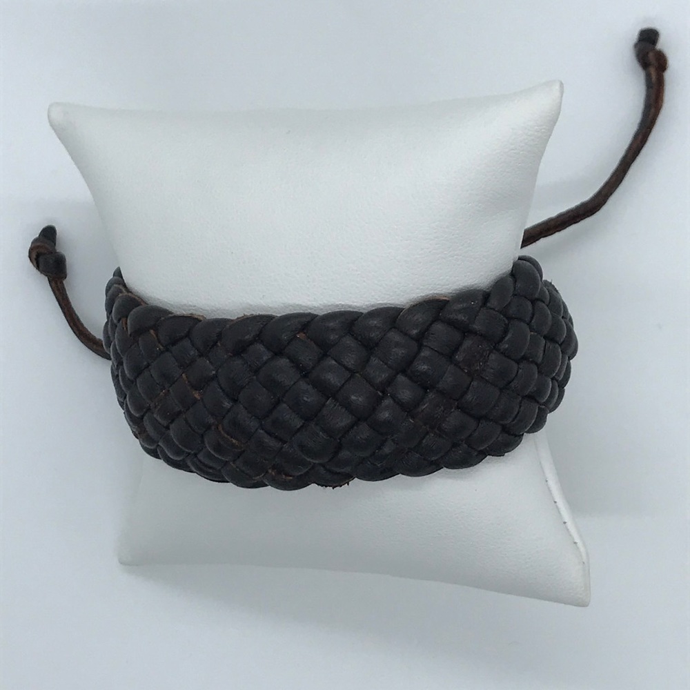 Adjustable woven cuff bracelet